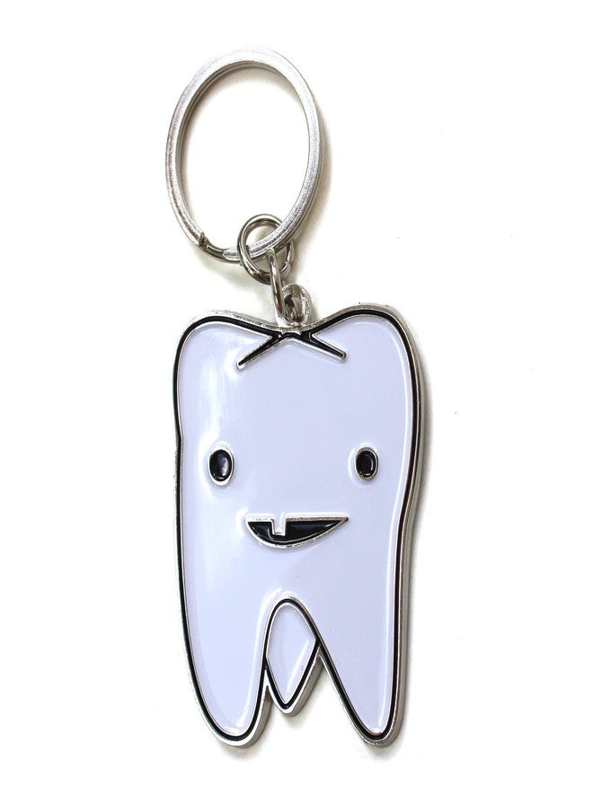 I Heart Guts Tooth Keychain - Flossin' Ain’t Just For Gangstas Enamel Dental Keychain for Dentists, Hygienists, Tooth Extraction Recovery, and Oral Surgery Patient Gifts - Image 1