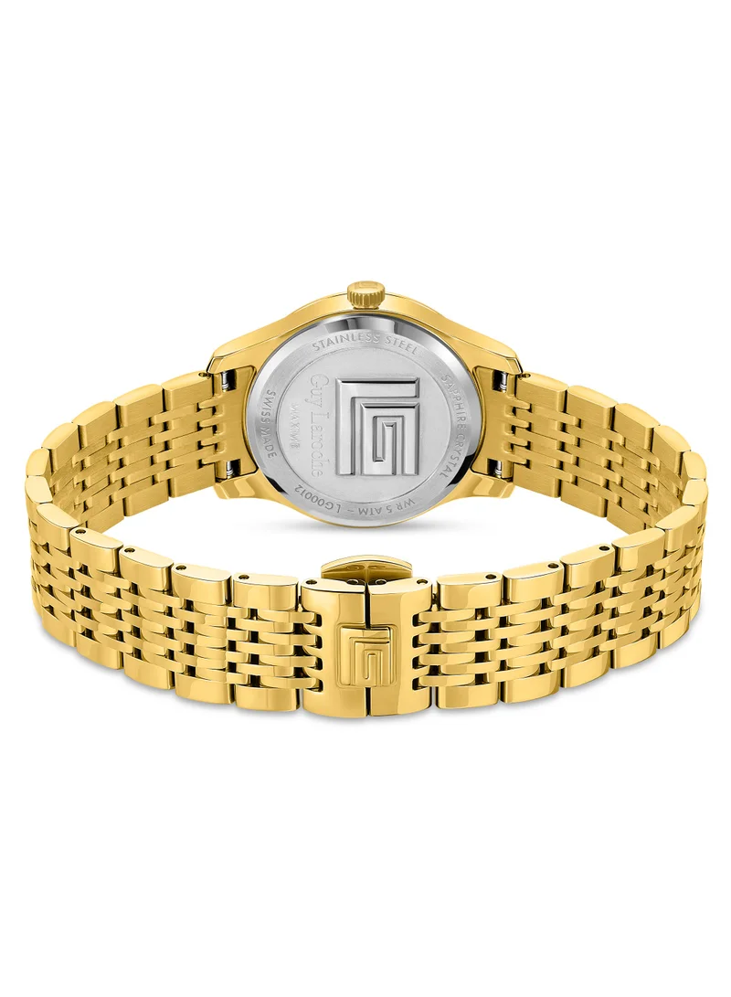 Guy Laroche Maxime Watch for Women with Gold Stainless Steel Bracelet 29 mm 5 Atm