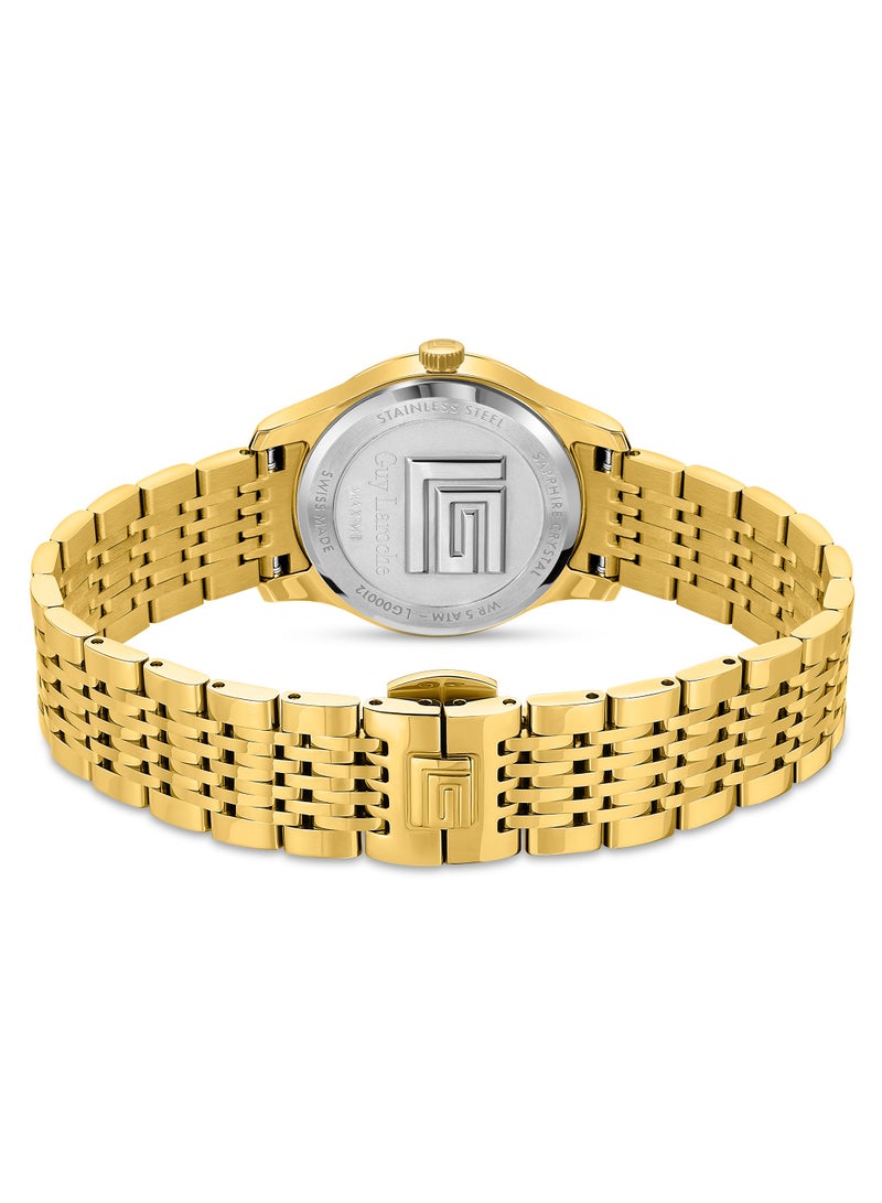 Guy Laroche Maxime Watch for Women with Gold Stainless Steel Bracelet 29 mm 5 Atm  - Image 3