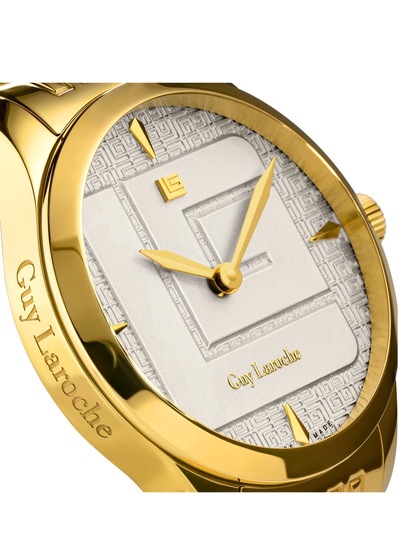 Guy Laroche Maxime Watch for Women with Gold Stainless Steel Bracelet 29 mm 5 Atm  - Image 4