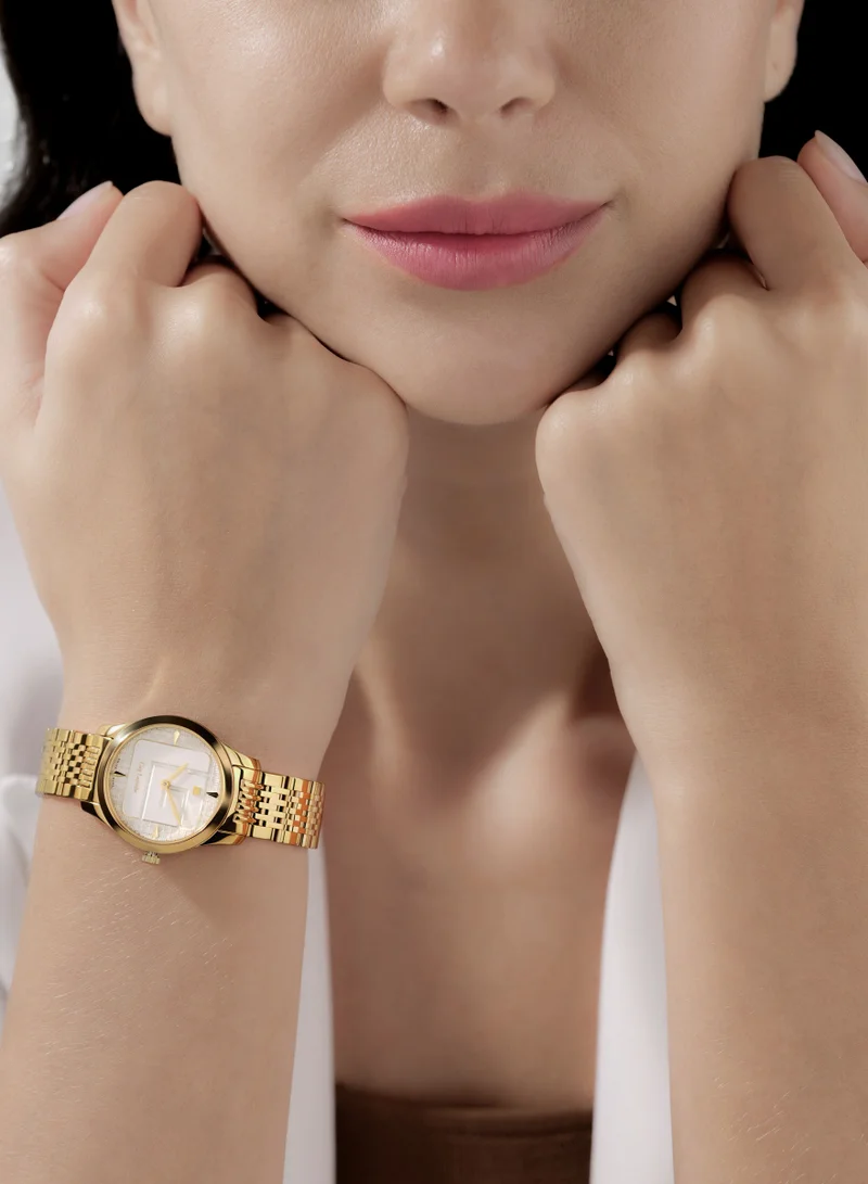 Guy Laroche Maxime Watch for Women with Gold Stainless Steel Bracelet 29 mm 5 Atm