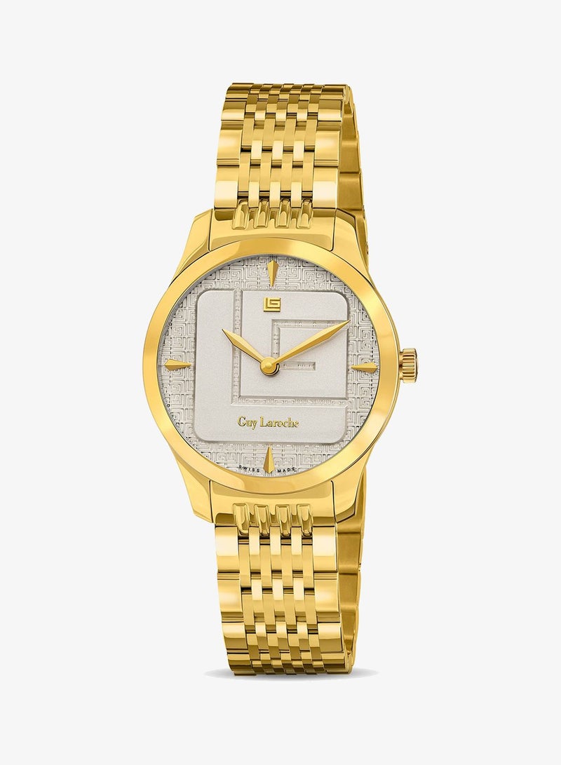 Guy Laroche Maxime Watch for Women with Gold Stainless Steel Bracelet 29 mm 5 Atm - Image 1
