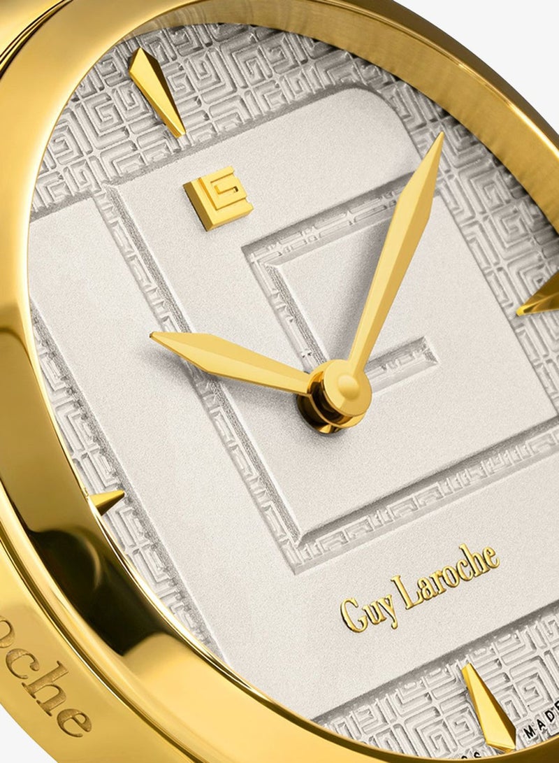 Guy Laroche Maxime Watch for Women with Gold Stainless Steel Bracelet 29 mm 5 Atm - Image 4