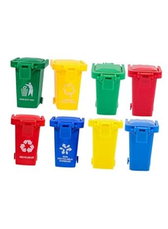 Mini Garbage Can Lid 8pcs Trash Sorting Holder Compact Desktop Bin For Home Office - Image 1