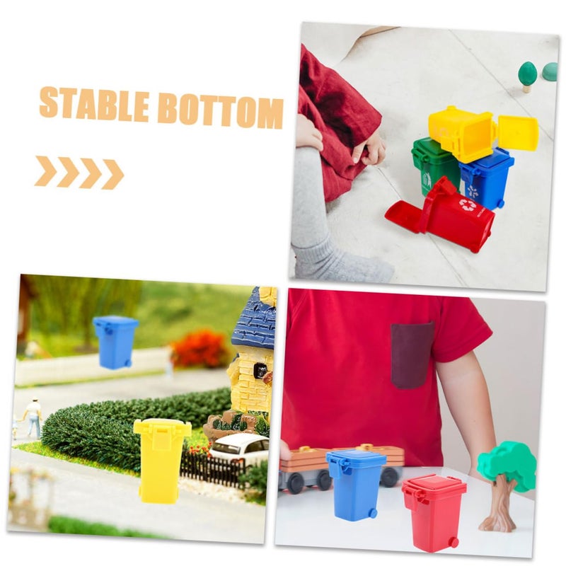 Mini Garbage Can Lid 8pcs Trash Sorting Holder Compact Desktop Bin For Home Office - Image 5