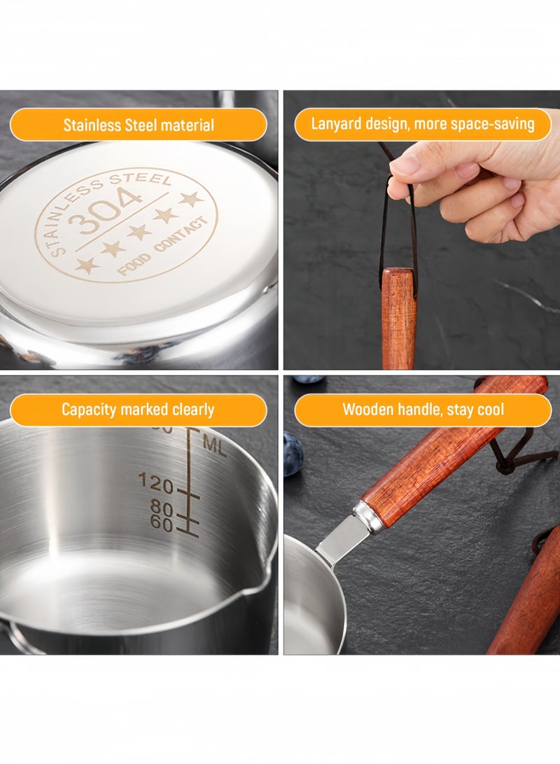 nihao 304 Oil Pouring Pot Kitchen Stainless Steel Hot Oil Burning Oil Pouring Oil Pot 250ML - Image 3