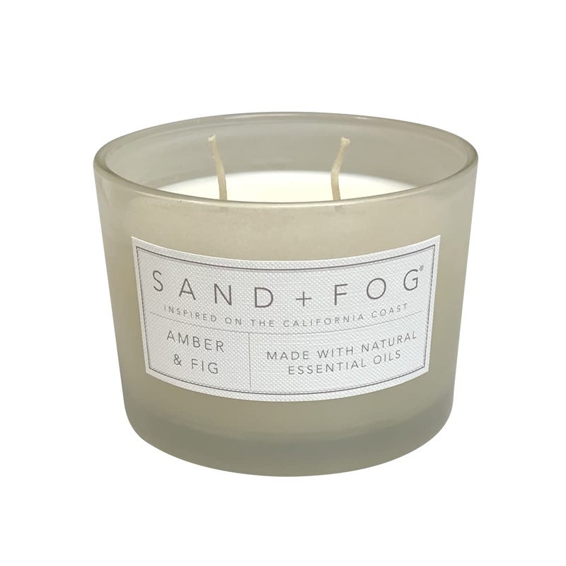 Sand + Fog Scented Candle - Amber & Fig â€“ Additional Scents and Sizes â€“ 100% Cotton Lead-Free Wick - Luxury Air Freshening Jar Candles - Perfect Home Decor â€“ 12oz - Image 2