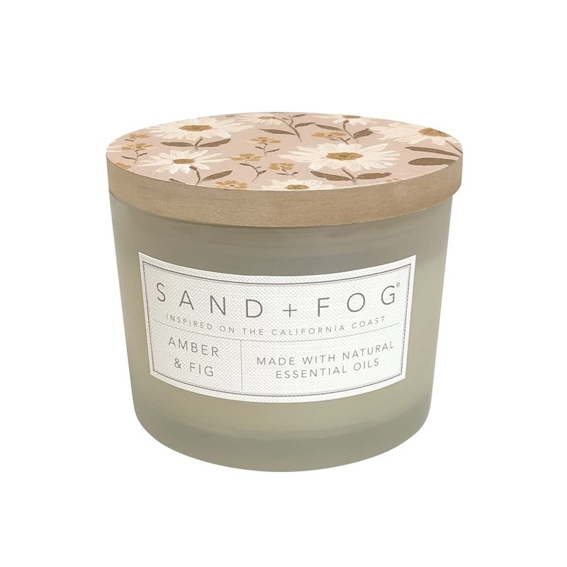 Sand + Fog Scented Candle - Amber & Fig â€“ Additional Scents and Sizes â€“ 100% Cotton Lead-Free Wick - Luxury Air Freshening Jar Candles - Perfect Home Decor â€“ 12oz - Image 1