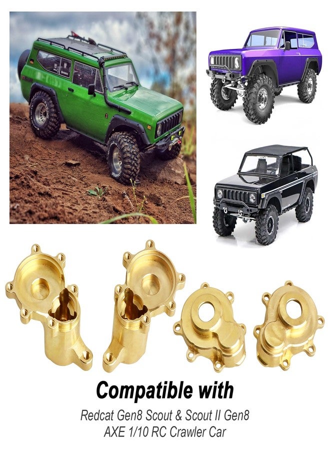 Hobbypark Brass Rear Portal Housing Steering Blocks (Inner & Outer) Heavy Duty Weights for Redcat Gen8 Upgrades Scout II Axe V2 Parts - Image 3