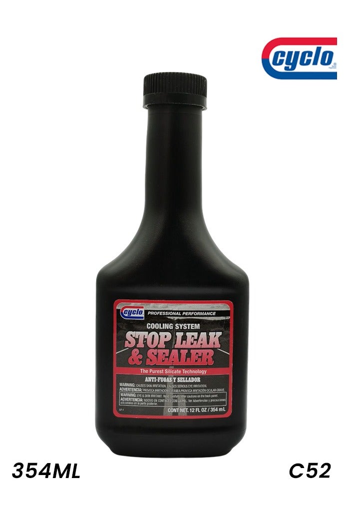 CYCLO Cooling System Stop Leak & Sealer 354ml – Radiator Leak Repair Additive for Cars, SUVs, Trucks – Fast Seal Cracks & Holes, Anti-Foam, Silicate Based, Cooling System Maintenance Fluid, C52 - Image 1