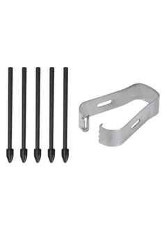 Generic Touch Stylus S Pen Tips Replacement Nibs With Clip For Galaxy S24 S24 Ultra Tab S9 S9U S9FE S Pencil Metal Spare Nib (5 pcs) (Black)  - Image 1