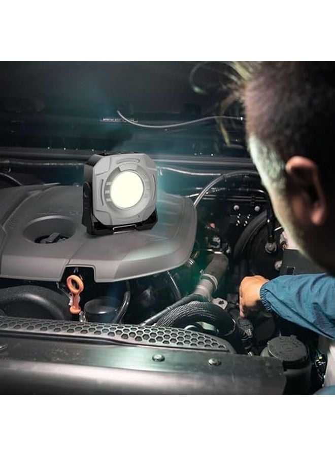 Gray Magnetic Rechargeable LED Work Light 2400LM 360 Degree Rotating Floodlight USB - Image 5