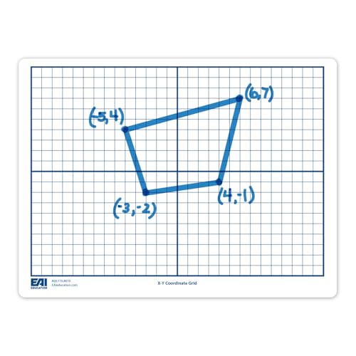 EAI Education ألواح إيرادات التعليم XY بتنسيق الشبكة الجافة القابلة للمسح 9 × 12 مزدوجة الجوانب مجموعة من 10 - Image 1