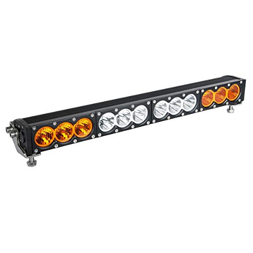 Lightronic Super Bright Offroad LED Light Bar 20" Single Row, Amber/White Spot & Flood Combo Beam for All-Weather Applications, 12V/24V DC, Corrosion/Vibration Resistant, Rugged Die-Cast Aluminum Housing, 1-Pack - Image 1