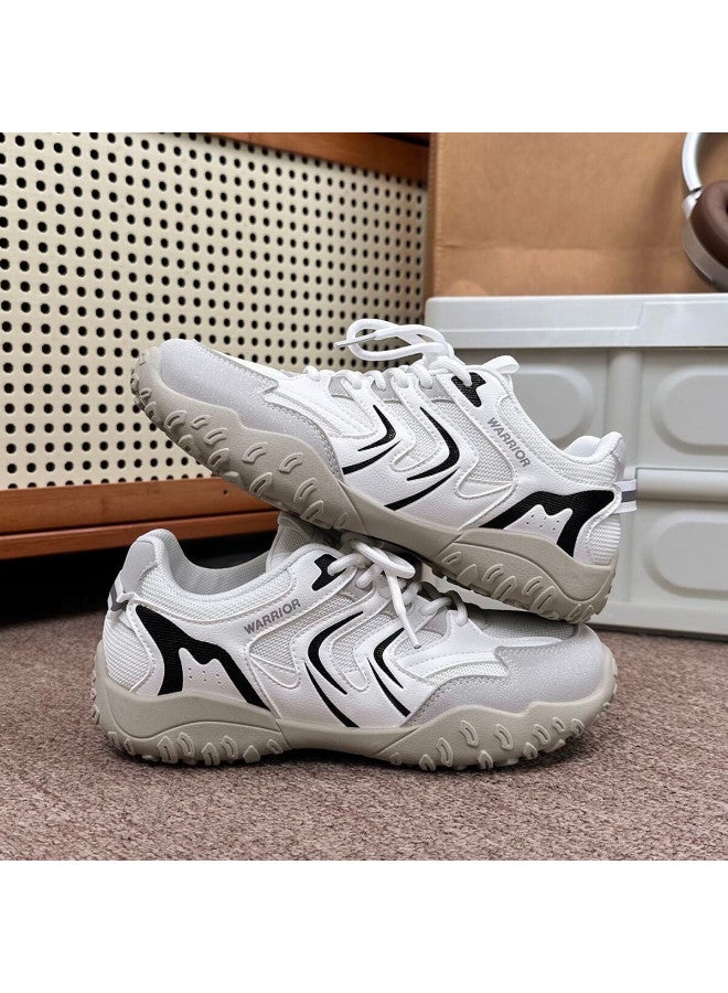 Pull Back Huili Women's Shoes, Autumn And Winter New Hiking Boots, Lightweight Versatile Sneakers For Women, 322 White/gray/black, Size 40 - Image 3