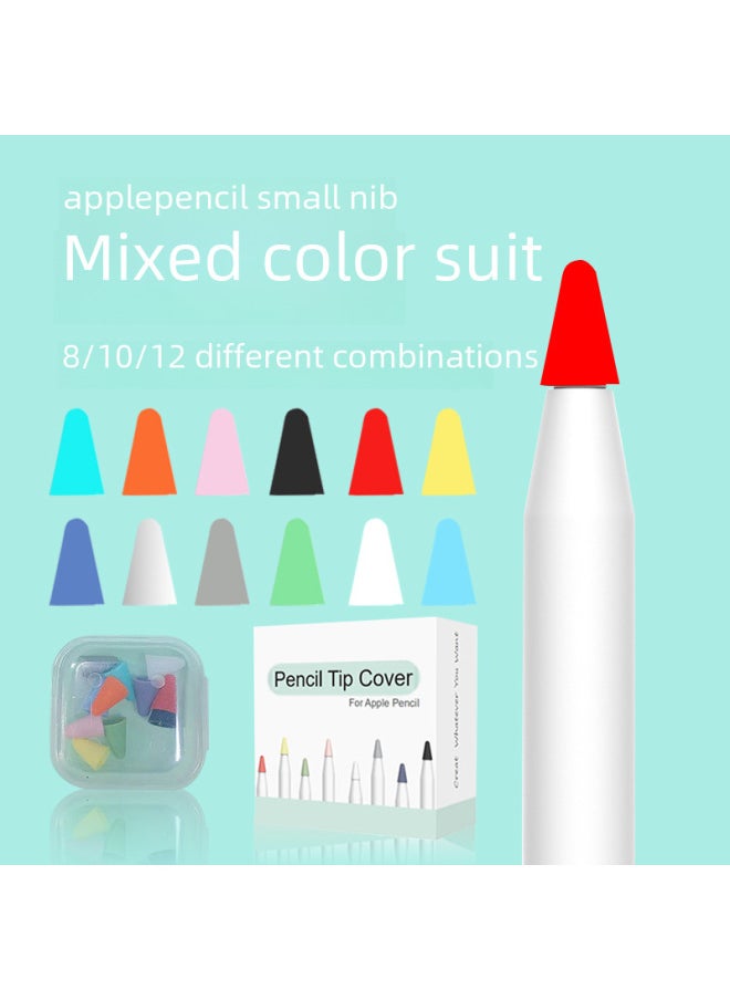 Generic - For Apple Pencil 1/2 Generation For Apple Pen Silicone Case Pen Tip Protective Case Boxed Pen Tip Cover Film Set-Color:Mixed Color 10 With Packaging-Applicable Model:For Apple/For Apple - Image 1