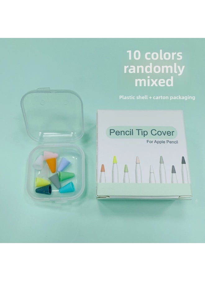 Generic - For Apple Pencil 1/2 Generation For Apple Pen Silicone Case Pen Tip Protective Case Boxed Pen Tip Cover Film Set-Color:Mixed Color 10 With Packaging-Applicable Model:For Apple/For Apple - Image 1