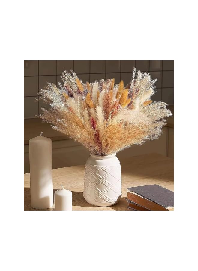 erorex Dried Pampas Grass Decor,128PCS Dry Pampas Grass with Bunny Tails,Dried Flowers for Vase,Decorative Flowers for Wedding,Boho Flowers,Home Table Decor,Rustic Farmhouse Party  - Image 5