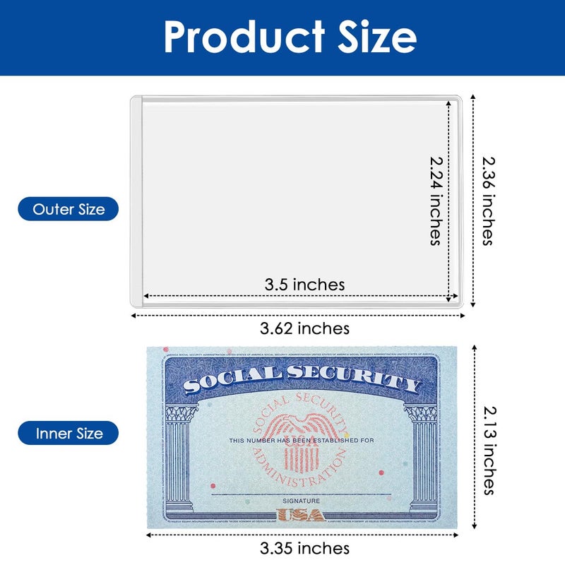 MaxGear New Medicare Card Holder Protector Sleeves, 12 Mil Clear PVC Water Resistant Medicare Card Protectors Sleeves for SSN, Credit and Business Cards, Social Security Cards Protector, 6 Pack - Image 4