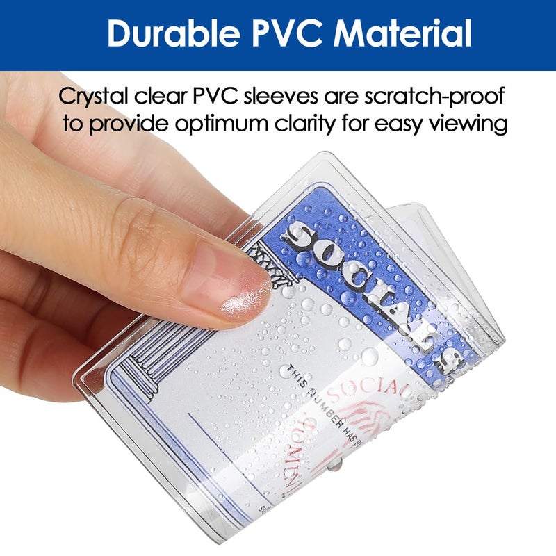 MaxGear New Medicare Card Holder Protector Sleeves, 12 Mil Clear PVC Water Resistant Medicare Card Protectors Sleeves for SSN, Credit and Business Cards, Social Security Cards Protector, 6 Pack - Image 2