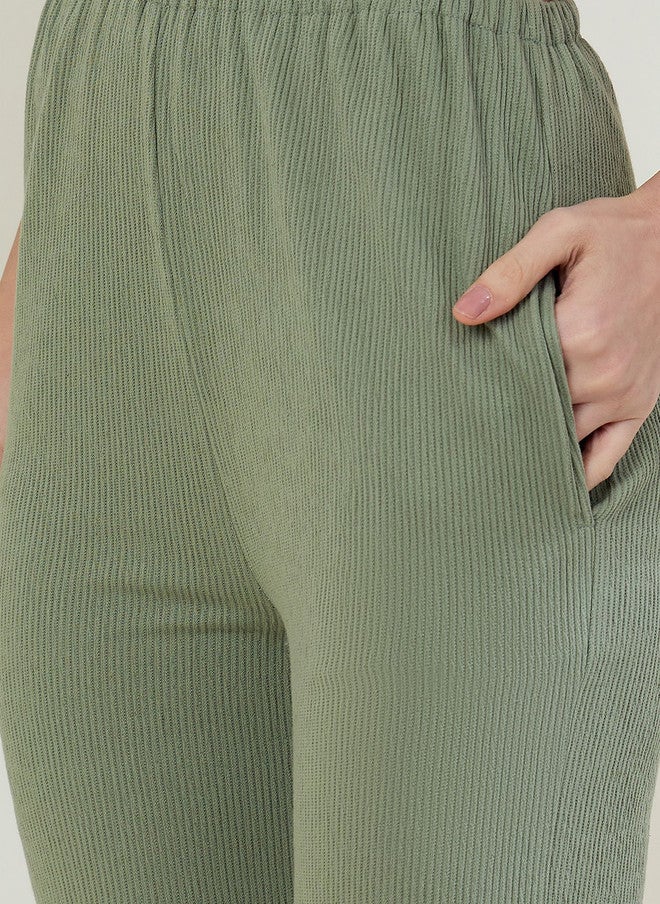 StyleStone طقم تي شيرت وسروال بتصميم ذاتي من StyleStone قطن نقي زيتوني - Image 3