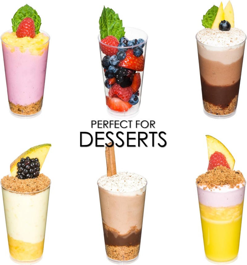 DLux 100 x 3 oz Mini Dessert Cups, Shooter - Clear Plastic Parfait Appetizer Cup - Small Reusable Shooter Glass for Tasting Party Shooters Desserts Appetizers - With Recipe Ebook - Image 5