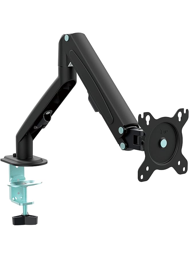 Zaboon Monitor Mount Stand, Articulating Gas Spring Monitor Arm, Adjustable Monitor Stand, Monitor Desk Mount with Clamp and Grommet Base - Fits 17 to 27 Inch LCD Computer Monitors - Image 1