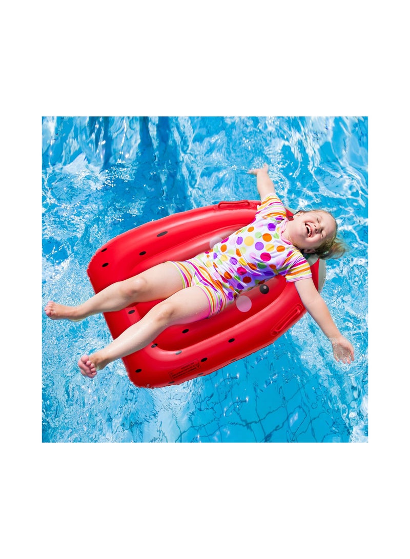 SOLARAE Inflatable Boogie Boards for Kids - Fun Swimming Pool Floating Surf Bodyboards with Handles in Pineapple and Strawberry Designs, Perfect for Learning to Swim and Summer Water Activities (Set of 2) - Image 3