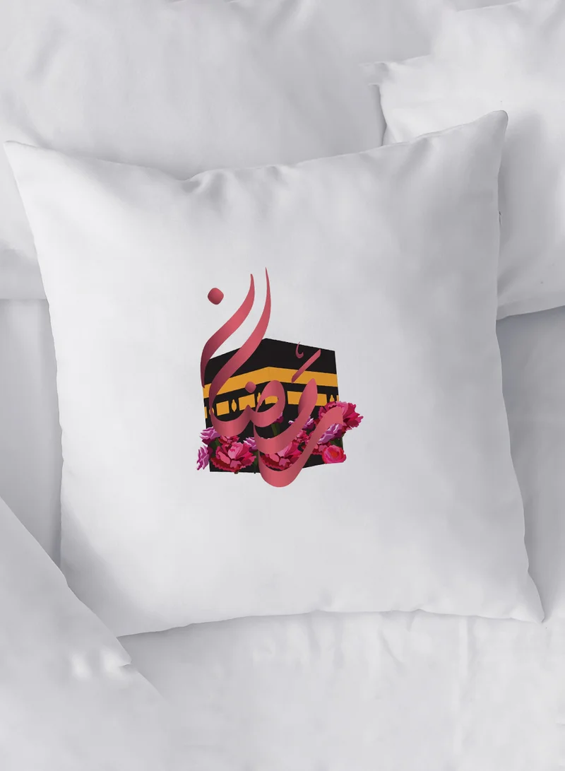 لوحة غطاء وسادة من البوليستر بتصميم رمضان مع الكعبة الشريفة
