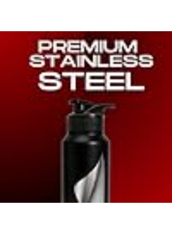 Speedex Stainless Steel Metal Water Bottle 1 Ltr 1000 ml, BIS Approved, Leak Proof Sipper Cap Bottle for Office, School, Gym, Travel, Daily Use for Men, Women, Kids, Adults, Black, Set of 2 - Image 3
