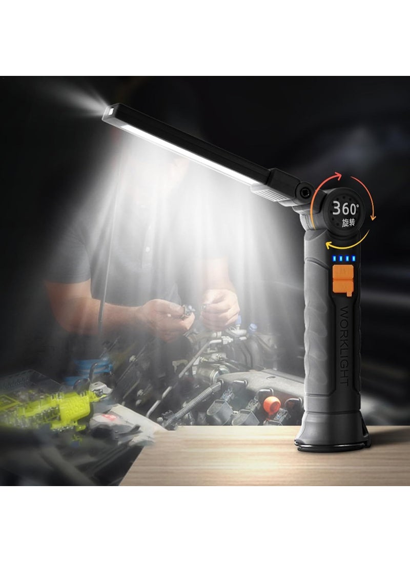 GOPIKRISHNA - GOPIKRISHNA COB LED Work Light Rechargeable Magnetic Base Foldable Design with USB Interface Portable for Repairs Fishing Emergencies - Image 1