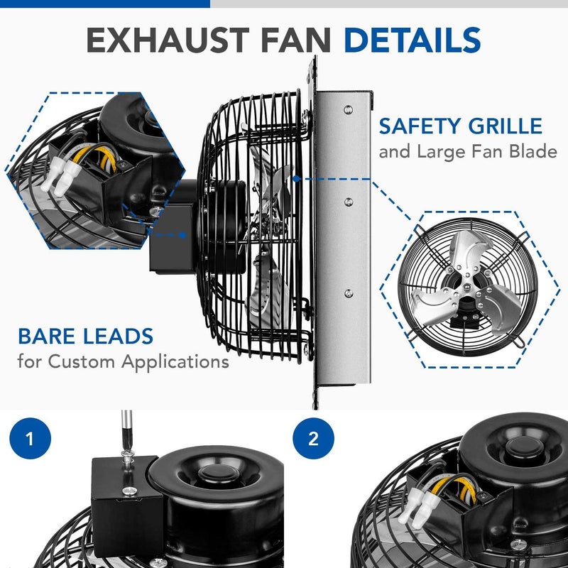 iPower iPower 7 Inch Shutter Exhaust Fan Silver  - Image 5