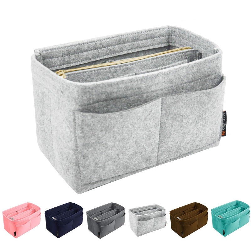 OMYSTYLE Lightgrey XLarge Organizer Insert Felt Tote Bag Organizer Insert with 5 Sizes Handbag Dividers for Inside Purse Compatible with Longchamp Neverful Speedy and More - Image 2