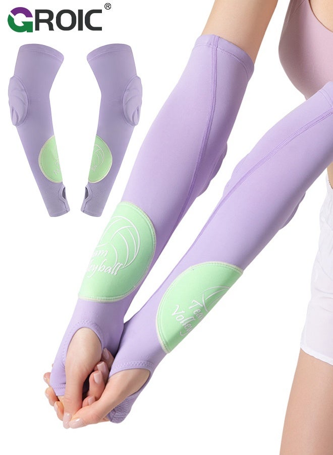 GROIC Volleyball Arm & Elbow Sleeves, Arm Sleeves Compression Padded Elbow Pads, Silicone Non-slip, Sport Arm Protection for Volleyball Football Baseball - Image 1