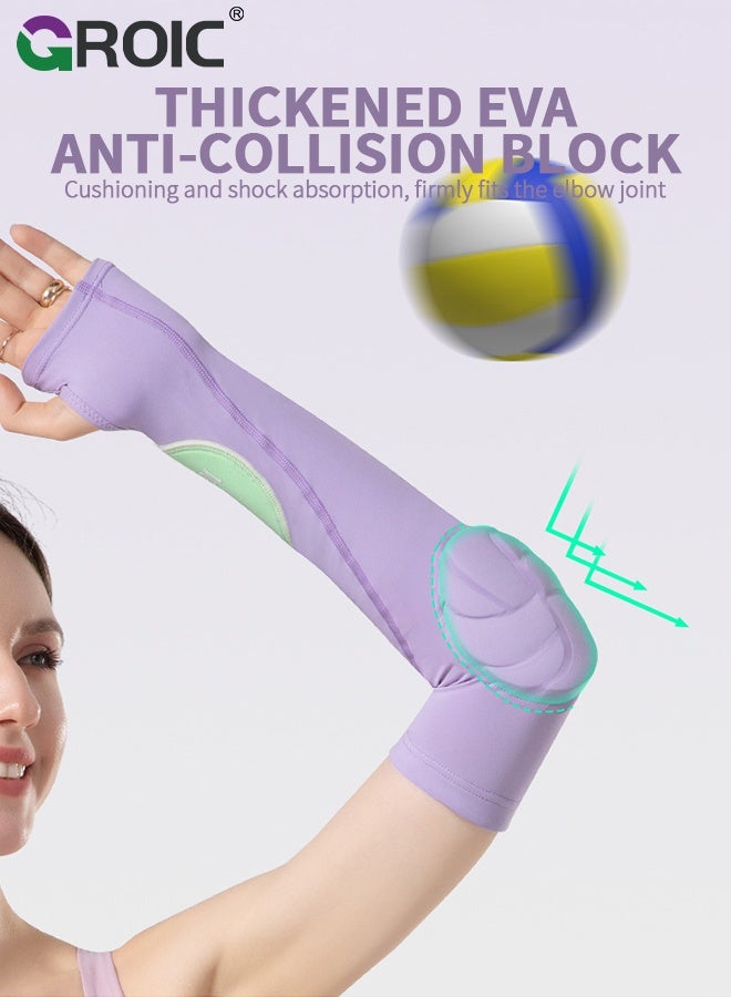 GROIC Volleyball Arm & Elbow Sleeves, Arm Sleeves Compression Padded Elbow Pads, Silicone Non-slip, Sport Arm Protection for Volleyball Football Baseball - Image 5