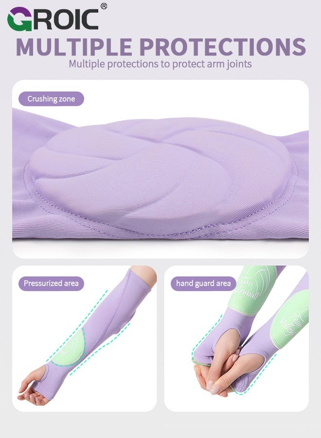 GROIC Volleyball Arm & Elbow Sleeves, Arm Sleeves Compression Padded Elbow Pads, Silicone Non-slip, Sport Arm Protection for Volleyball Football Baseball - Image 4