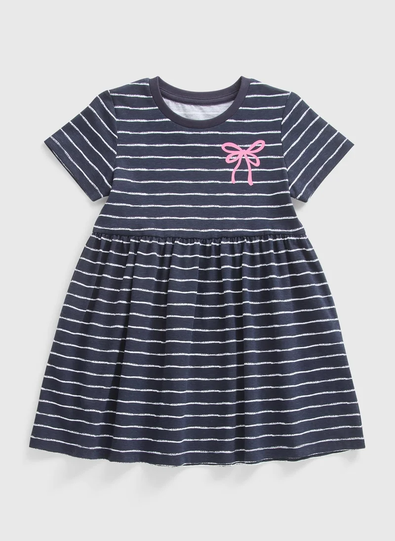 Matalan Girls Blue Stripe Jersey Dress