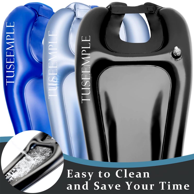 Tuseemple Portable Shampoo Bowl for Home, Portable Hair Washing Station for Sink, Hair Washing Tray for Sink at Home (Black) - Image 5