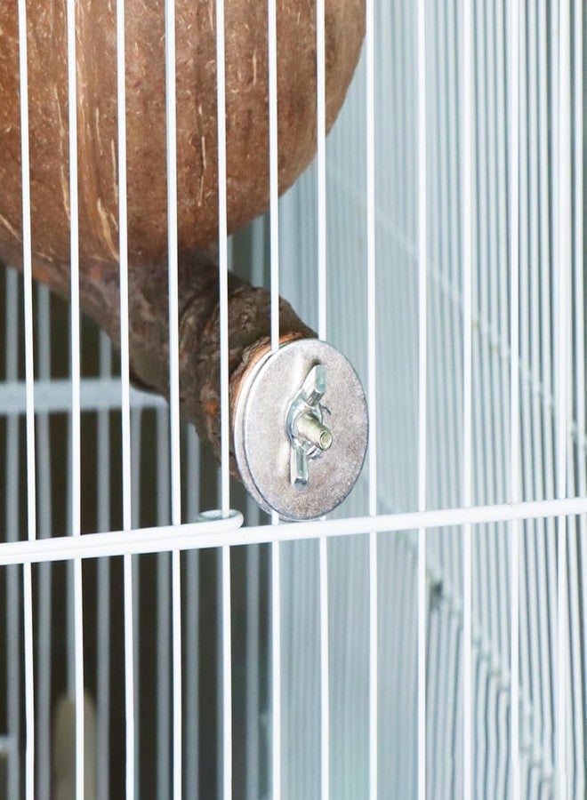 VTurboWay Natural Coconut Shell Bird Nest with Coconut Mat Breeding House Hut Cage with Perch Bell Home for Small Bird Parrot Cockatiel Conure Lovebird Canary Finch - Image 5