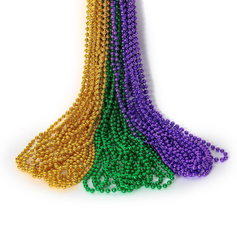 HOOSUN 30 Pack Mardi Gras Beads Necklaces BulkMardi Gras Decorations Accessories Party FavorsGold Green and Purple Carnival Decor St Patricks Day Necklace Party Supplies for PartySchool EventHome - Image 2