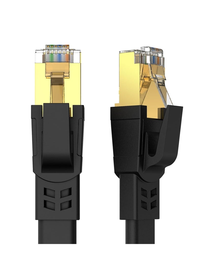 XICEN - CAT8 Ethernet Cable, High Speed Heavy Duty Cat8 LAN Network Cable 40Gbps, 2000Mhz with Gold Plated RJ45 Compatible with Gaming Switch PC PS5 PS4 Xbox Modem Router WIFI Extender Patch Panel  - Black (20M) - Image 1
