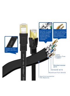 XICEN CAT8 Ethernet Cable, High Speed Heavy Duty Cat8 LAN Network Cable 40Gbps, 2000Mhz with Gold Plated RJ45 Compatible with Gaming Switch PC PS5 PS4 Xbox Modem Router WIFI Extender Patch Panel  - Black (20M)  - Image 4