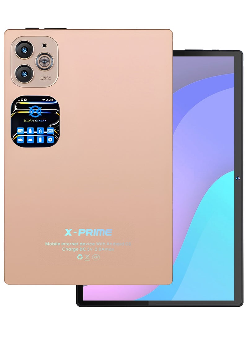 X - Prime i16 Pro Android 12 Tablet 10.1-Inch HD+ Display | 12GB RAM 512GB ROM | Octa-Core, Dual SIM 5G, Wi-Fi | With Keyboard & Mouse | Learning Tablet for Students- Gold  - Image 1