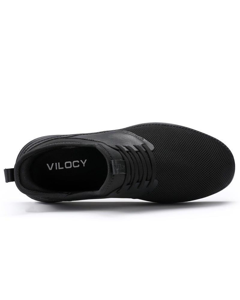 VILOCY Mens Slip On Casual Dress Shoes Hands Free Fashion Sneakers Mesh Tennis Walking Shoes Comfortable Work Shoes Breathable Lightweight Non Slip All Black,EU44 - Image 5