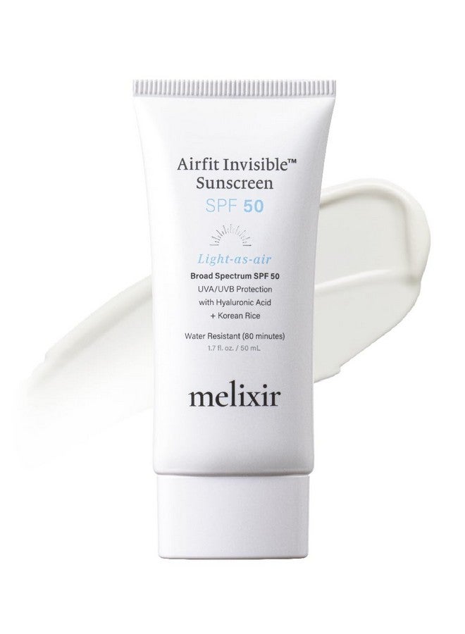 Melixir Airfit Invisible™ Sunscreen SPF 50, Broad Spectrum Korean Sunscreen for Face, Rice & Hyaluronic Acid, Moisturizing Daily Protection for Sensitive Skin, No White Cast, Waterproof (1.7 fl. oz.) - Image 1