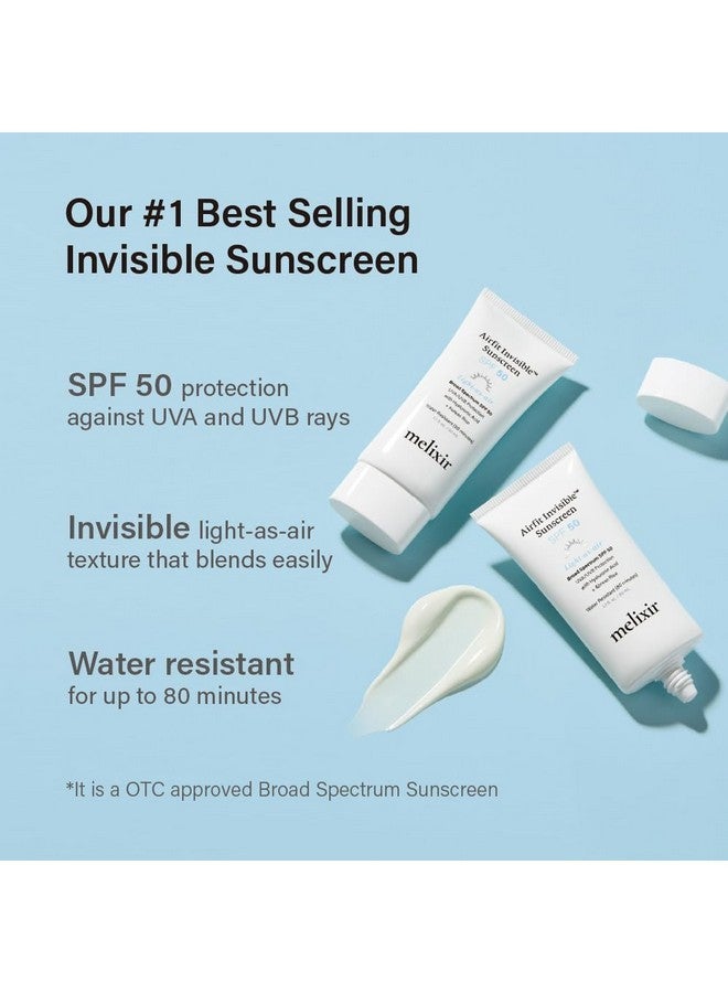 Melixir Airfit Invisible™ Sunscreen SPF 50, Broad Spectrum Korean Sunscreen for Face, Rice & Hyaluronic Acid, Moisturizing Daily Protection for Sensitive Skin, No White Cast, Waterproof (1.7 fl. oz.) - Image 2