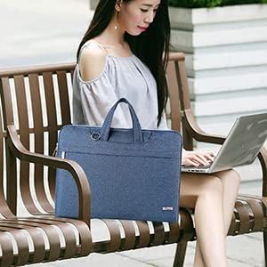 Voova Laptop Bag 17 17.3 Inch Waterproof Laptop Sleeve Case with Shoulder Straps & Handle, Computer Case Cover Slim Briefcase Compatible with 17-18” Hp Dell Asus Acer, Blue - Image 2