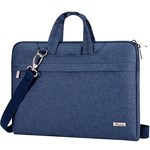 Voova Laptop Bag 17 17.3 Inch Waterproof Laptop Sleeve Case with Shoulder Straps & Handle, Computer Case Cover Slim Briefcase Compatible with 17-18” Hp Dell Asus Acer, Blue - Image 1