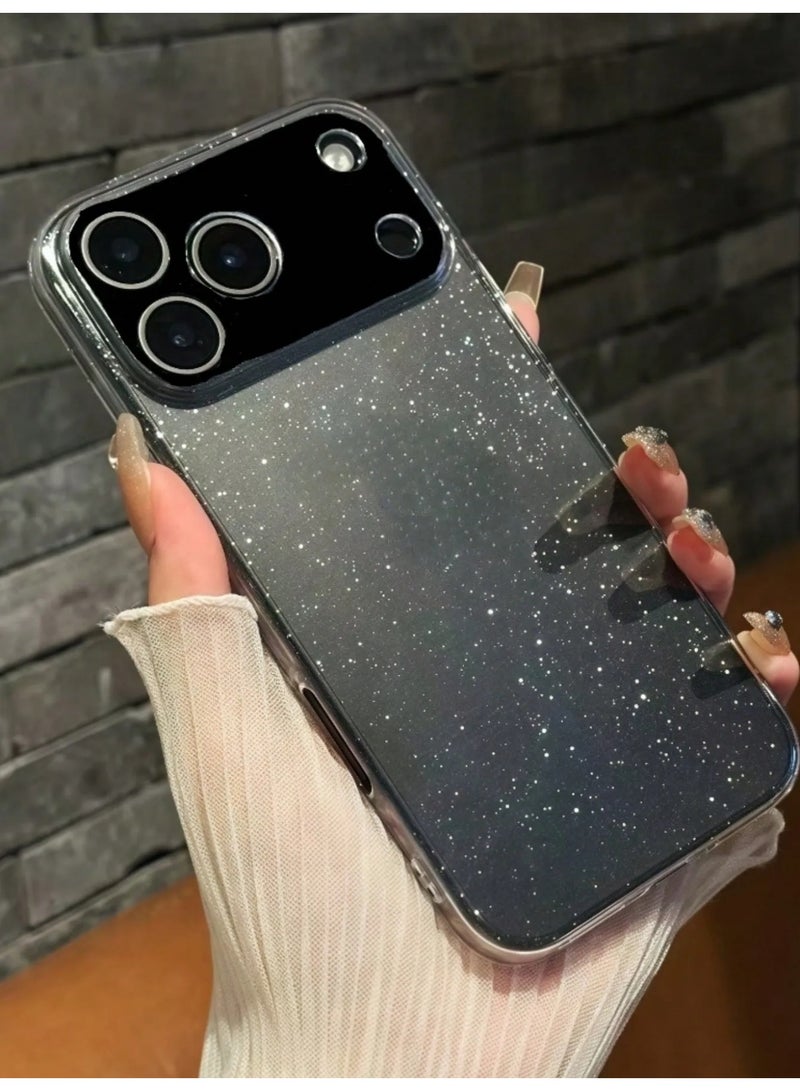 شي إن غطاء هاتف خلفي من السيليكون الناعم متوافق مع ايفون 17 بروماكس مزين بترتر لامع فاخر - Image 1