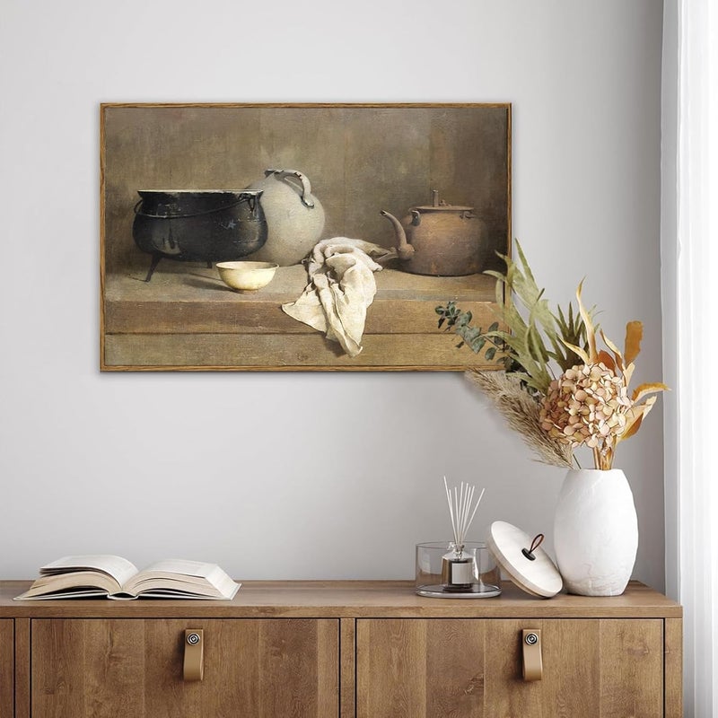 KBKBART Long term heavy use compatible Framed Vintage Wall Art, Farmhouse Kitchen Wall Art Prints Country Wall Decor, Vintage Rustic Kitchen Sign Canvas Painting, Kitchen Decor Canvas Wall Art for Dining Room, Bedroom, Living Room, Field tested quality - Image 3